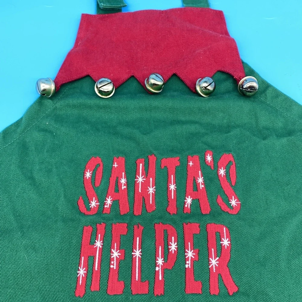 Vintage 2002 Old Navy Kids Santa's Helper Apron with Bells